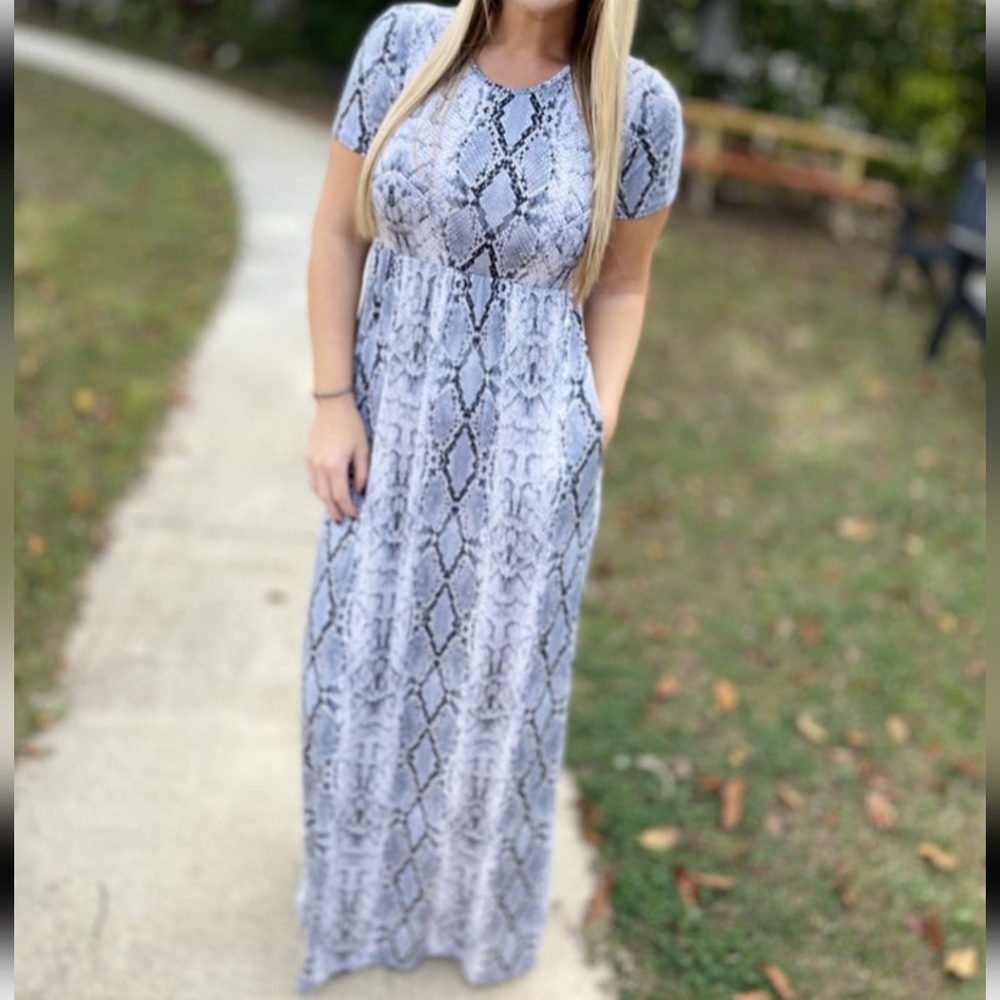 Snake Print Maxi Dress